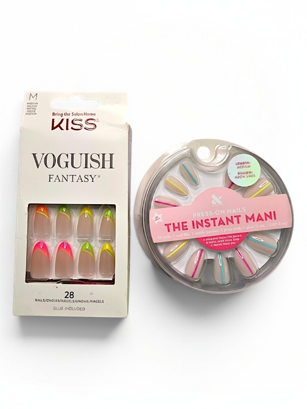 Kiss Voguish Fantasy & The Instant Mani Press-On Nails - Neon Accent Tips